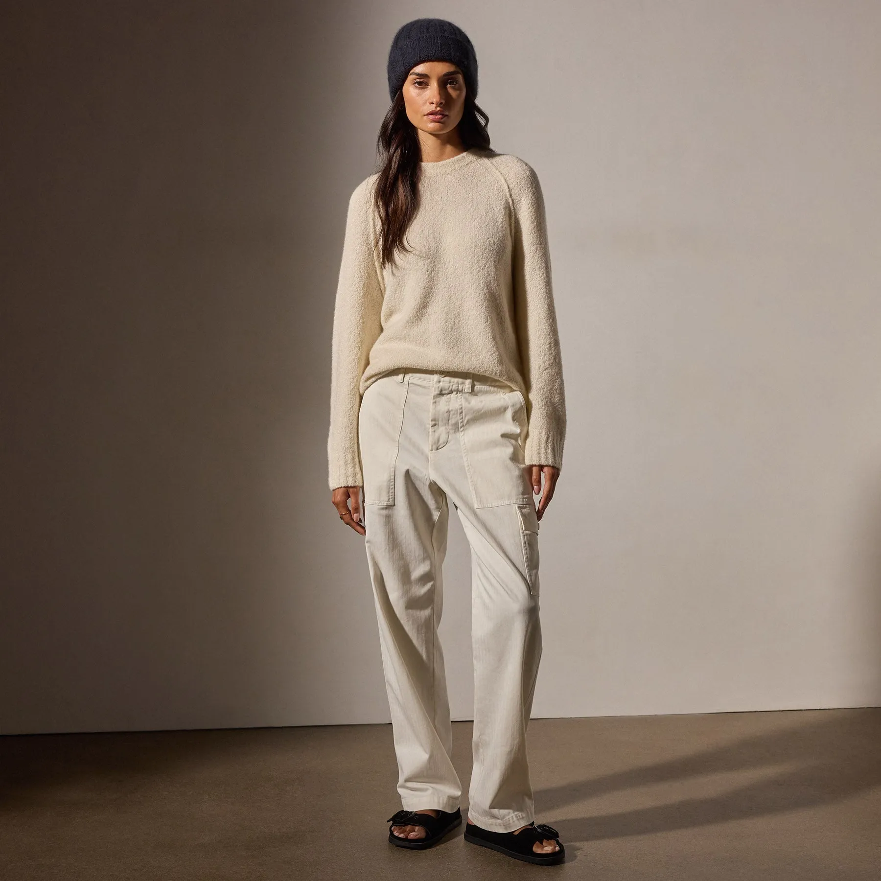 Cashmere Boucle Mock Neck - Ivory sold by James Perse product image thumbnail 3