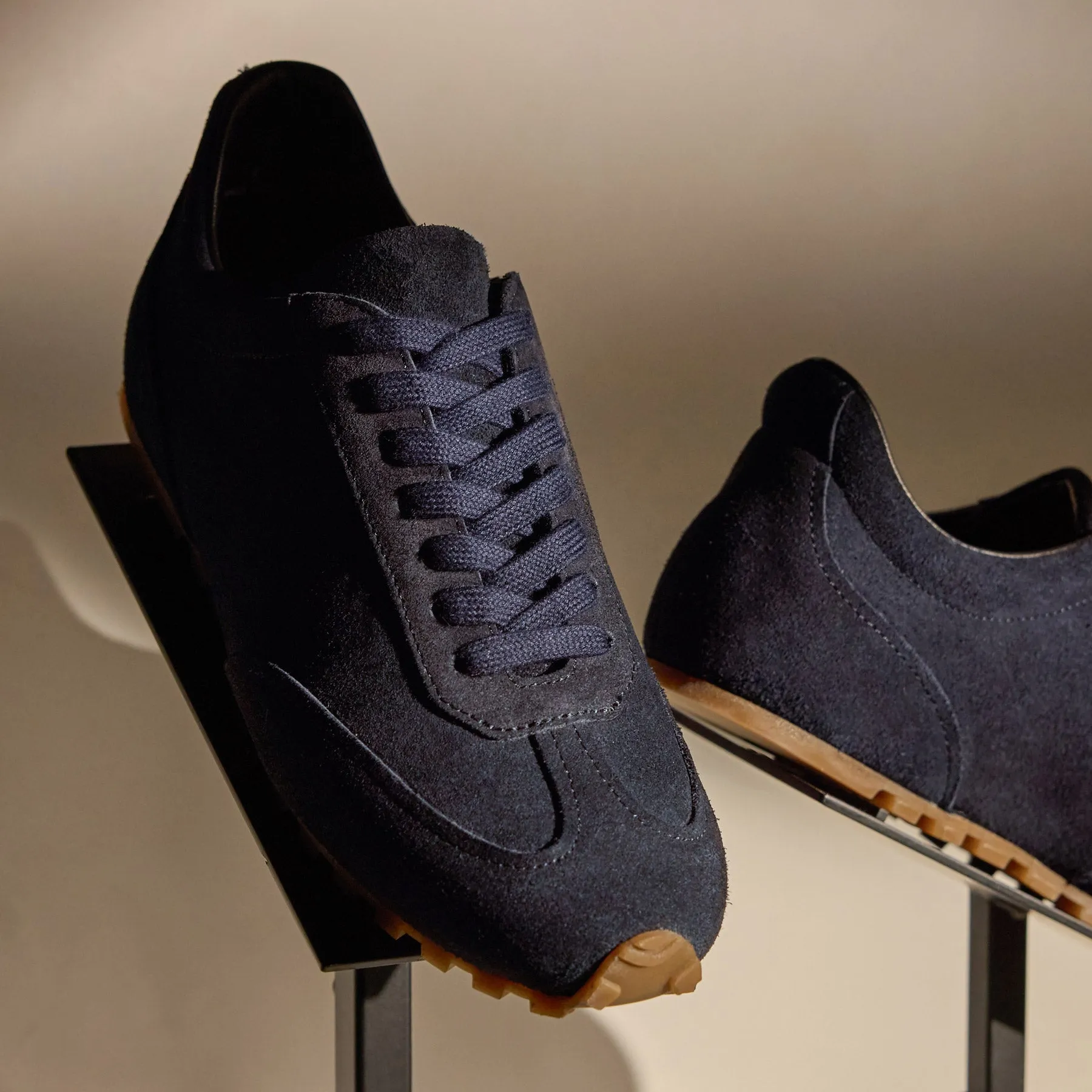 Women's Suede Low Running Sneaker - Navy sold by James Perse product image thumbnail 3