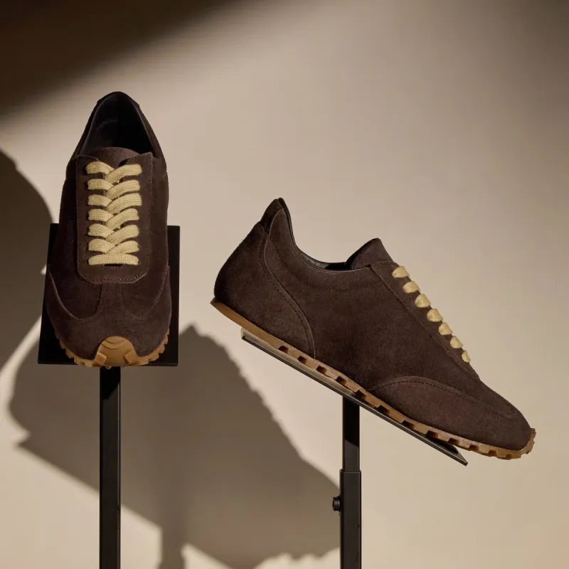 Women's Suede Low Running Sneaker - Cafe sold by James Perse