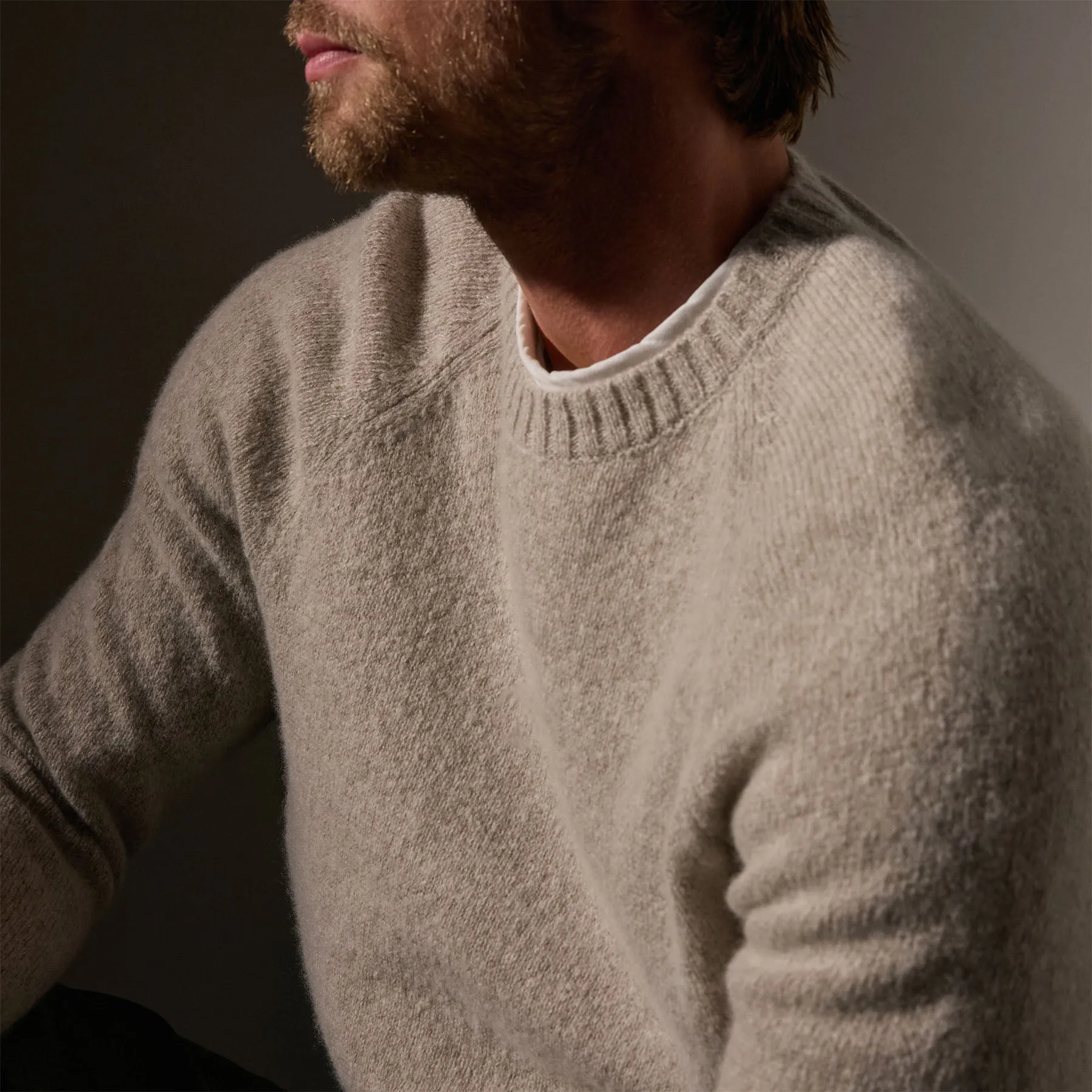 Lightweight Textured Cashmere Crew - Hazel sold by James Perse product image thumbnail 5