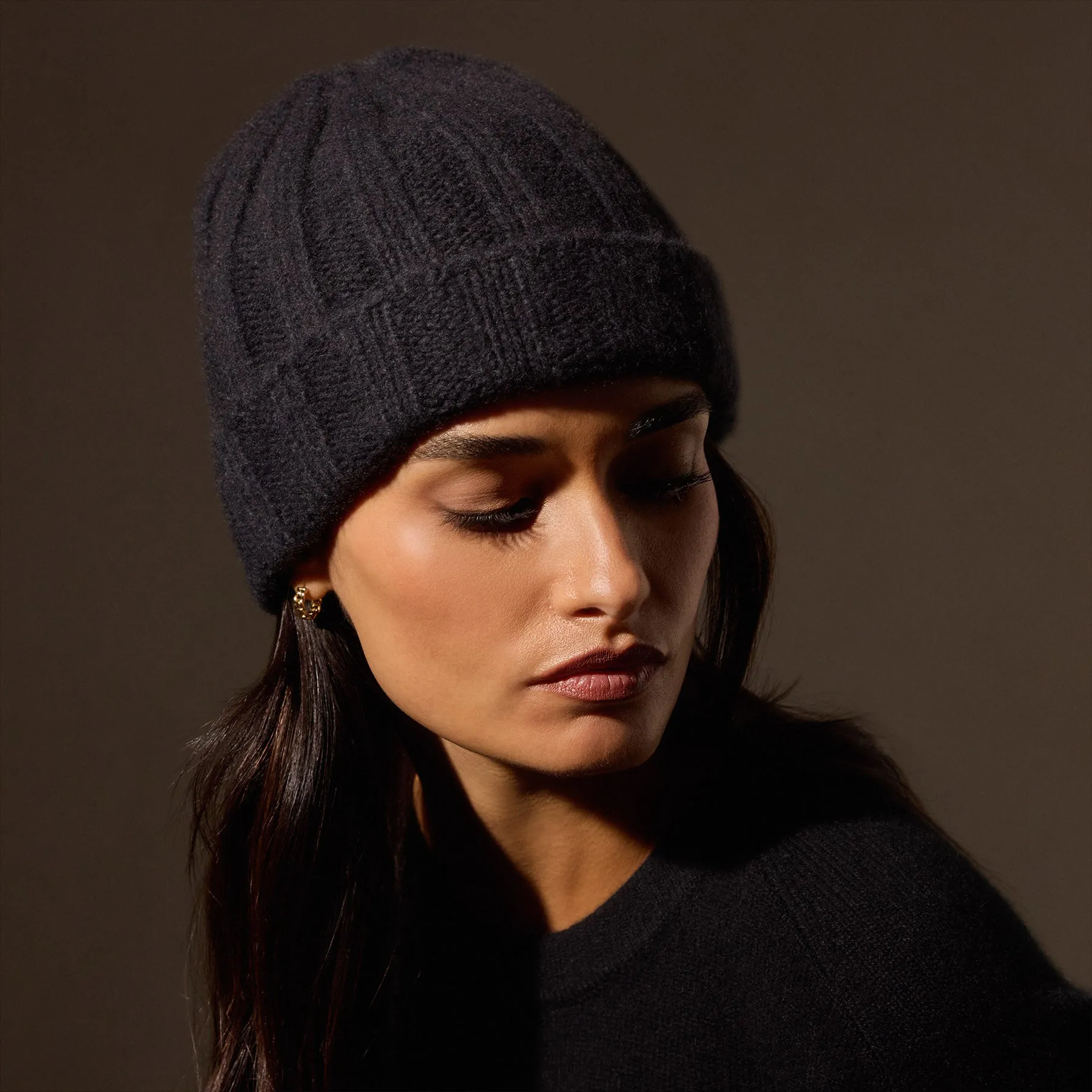 Textured Cashmere Beanie - True Black sold by James Perse product image thumbnail 2