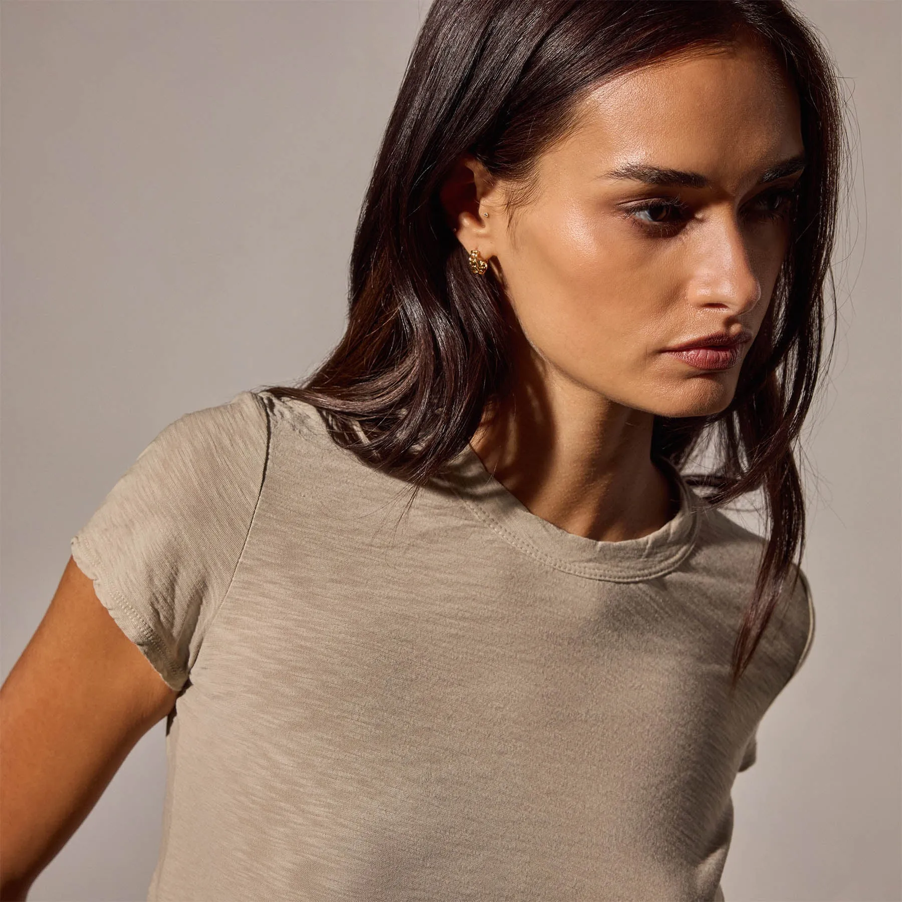 Sheer Slub Crew Neck Tee - Light Tan sold by James Perse product image thumbnail 2