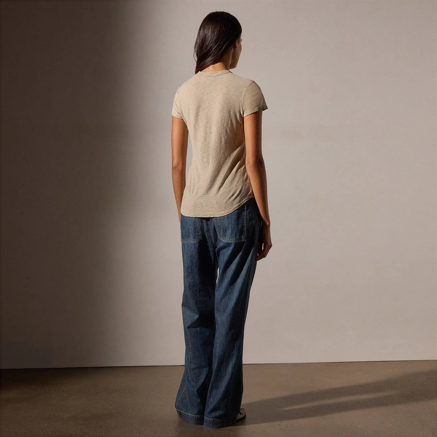 Sheer Slub Crew Neck Tee - Light Tan sold by James Perse product image thumbnail 4