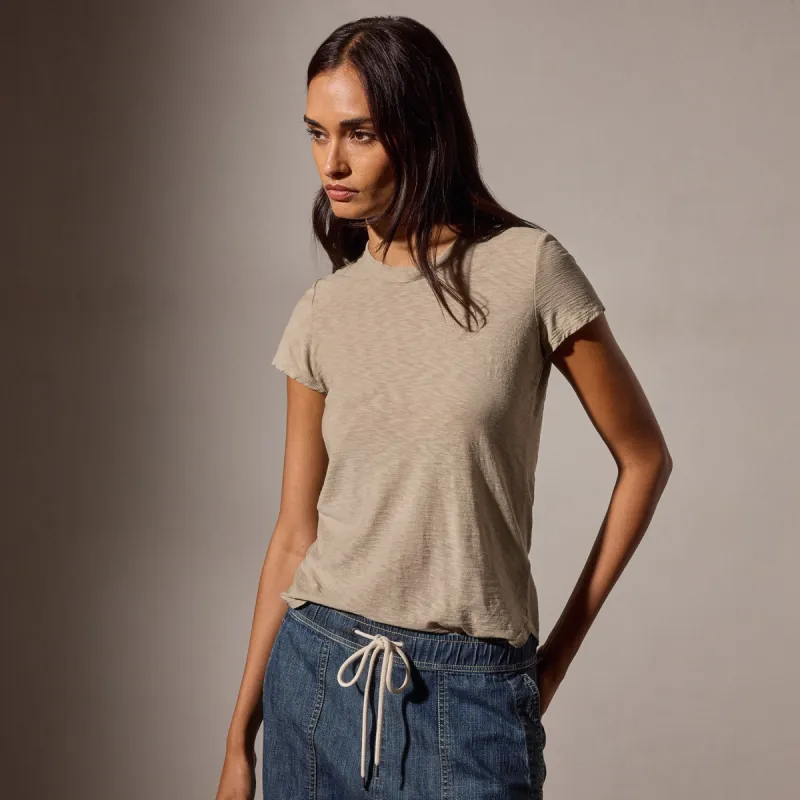 Sheer Slub Crew Neck Tee - Light Tan sold by James Perse