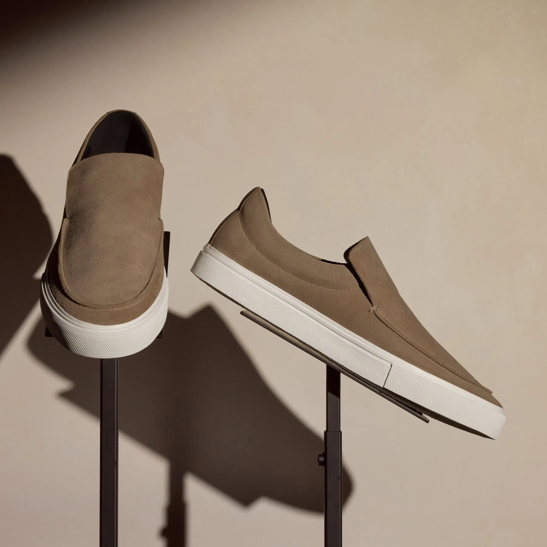 Men's Coastal Suede Slip On - Cement sold by James Perse