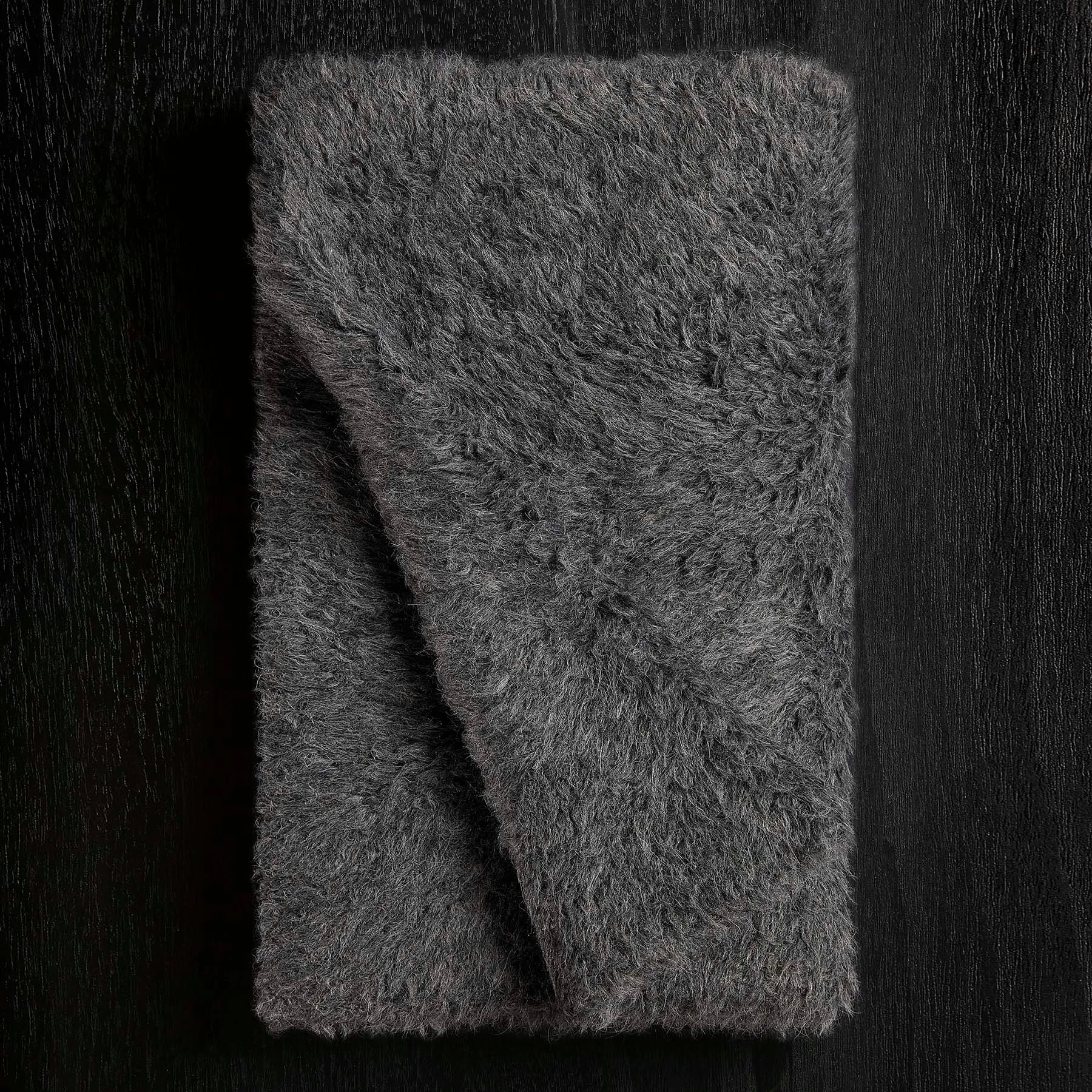 Wool Blend Sherpa Scarf - Anthracite sold by James Perse product image thumbnail 2