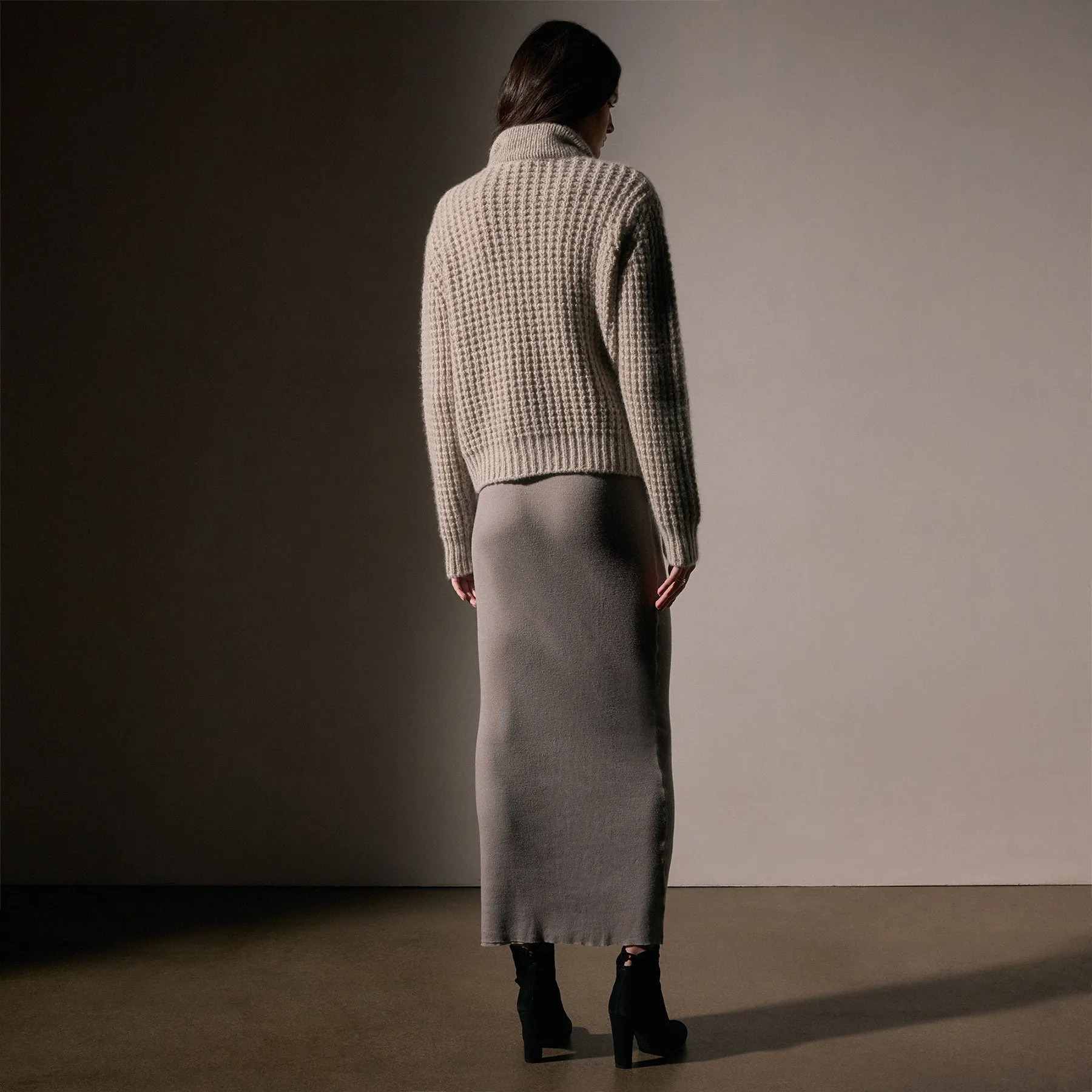 Cashmere Chunky Waffle Cardigan - Hazel sold by James Perse product image thumbnail 4