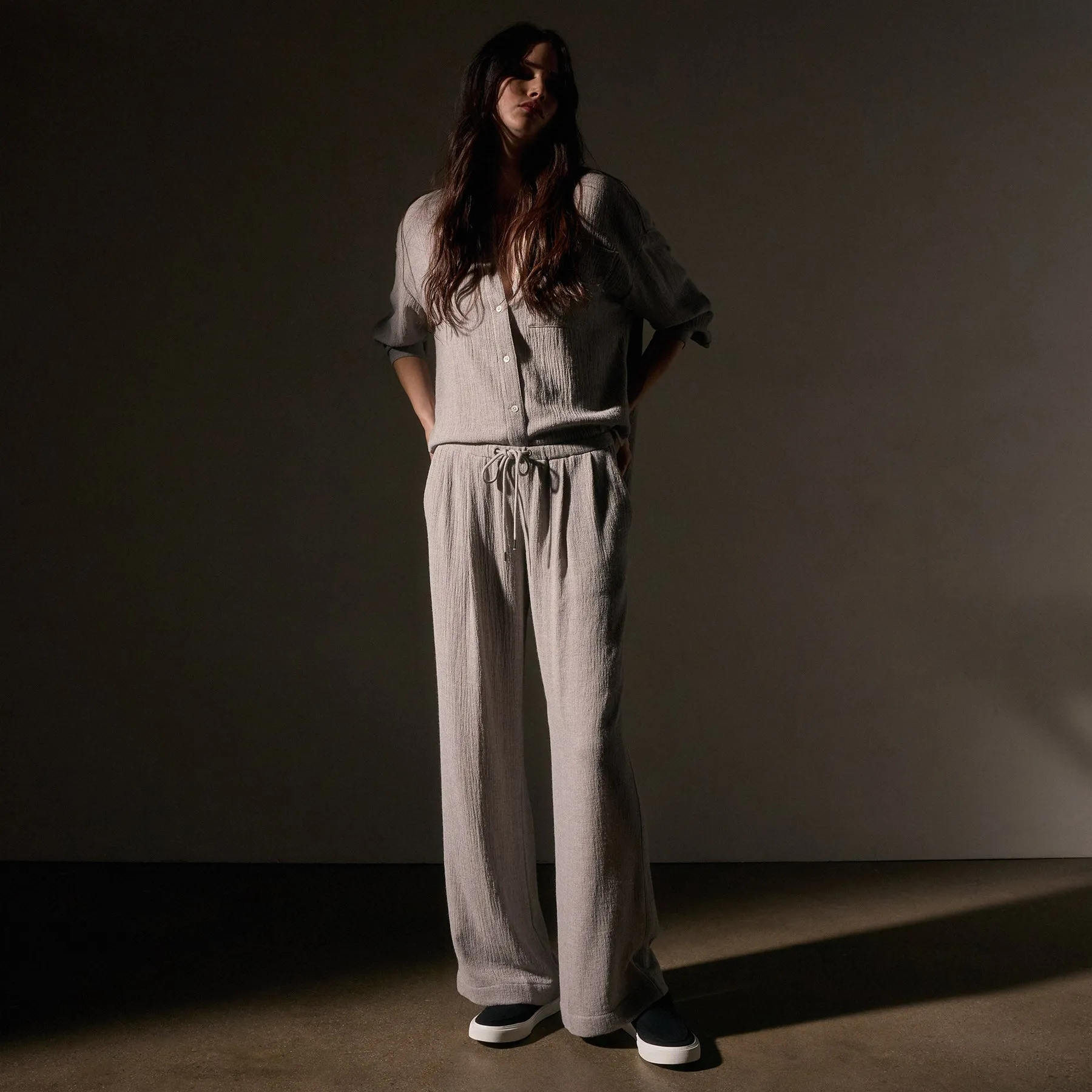 Pleated Wool Blend Pant - Silver Wheat sold by James Perse product image thumbnail 4