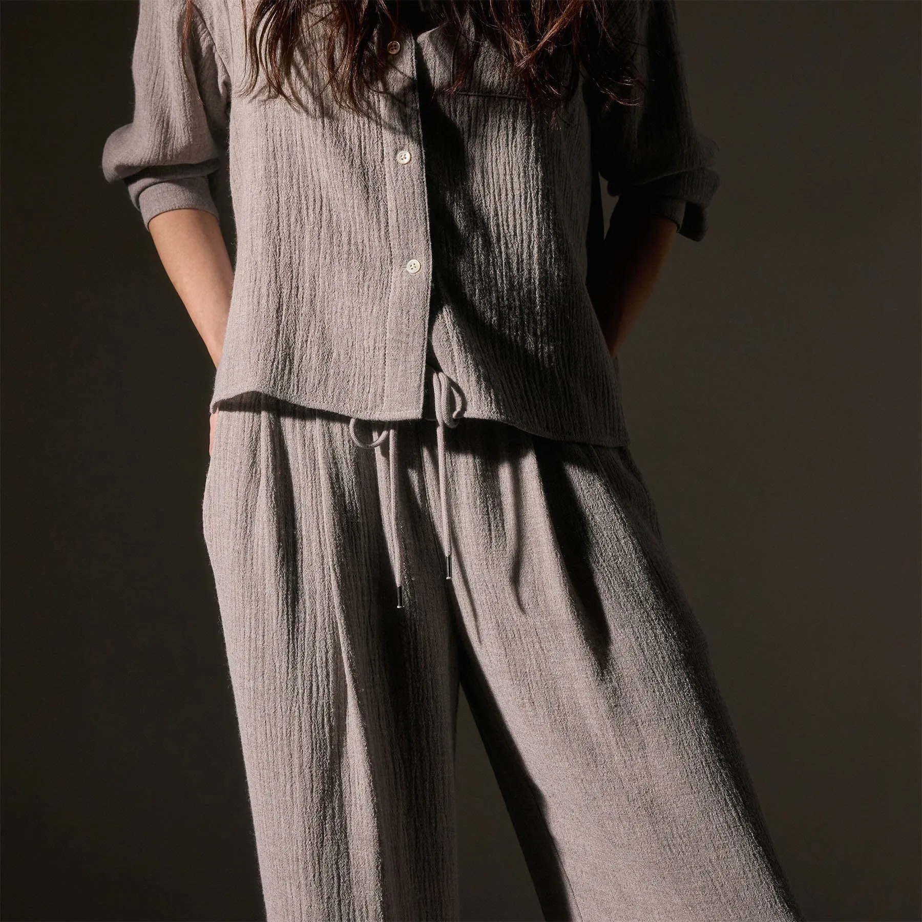 Pleated Wool Blend Pant - Silver Wheat sold by James Perse product image thumbnail 2