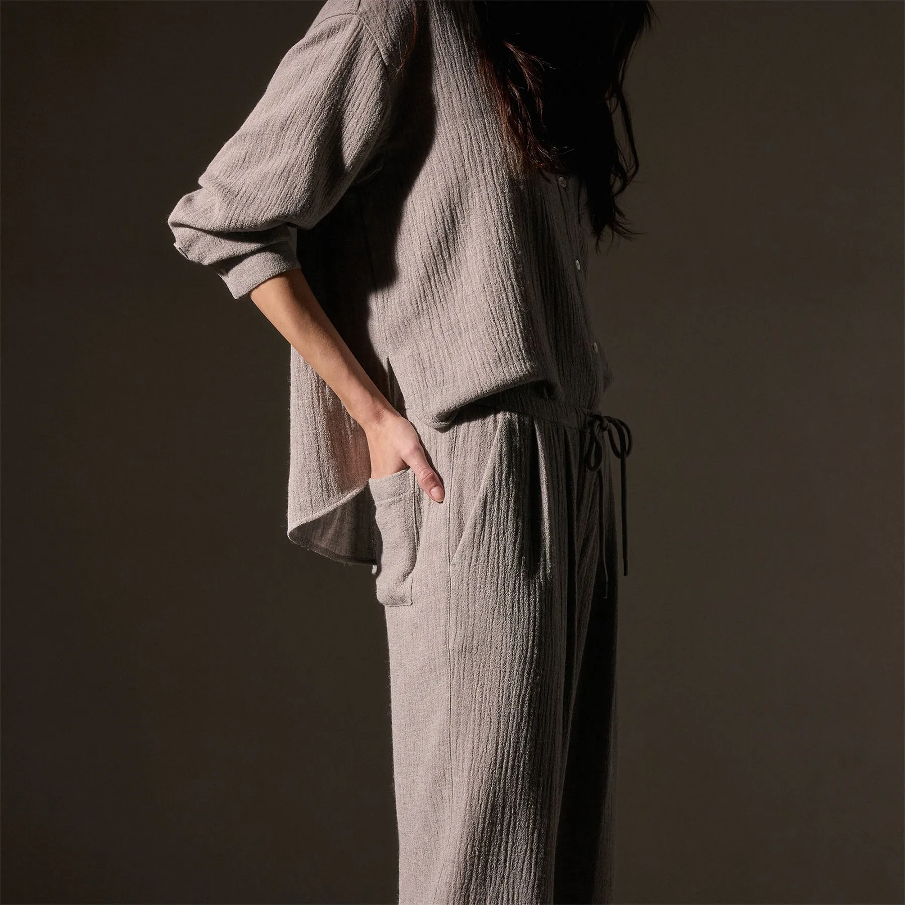 Pleated Wool Blend Pant - Silver Wheat sold by James Perse product image thumbnail 3