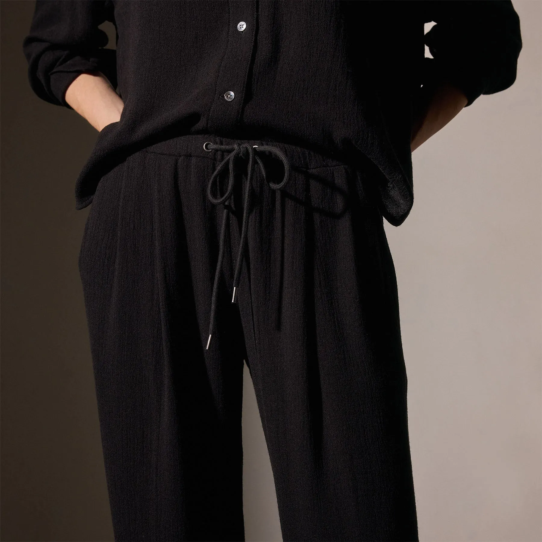 Pleated Wool Blend Pant - Black sold by James Perse product image thumbnail 2