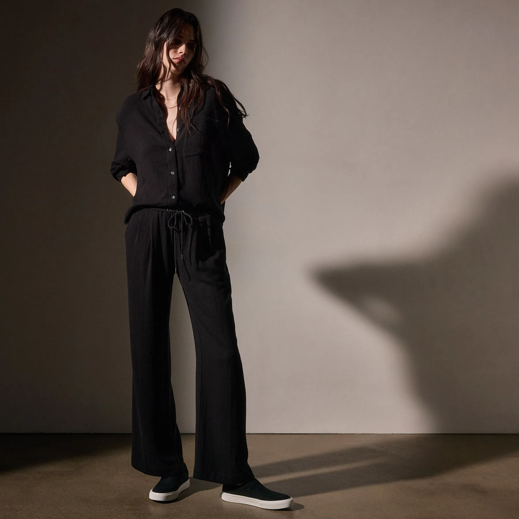 Pleated Wool Blend Pant - Black sold by James Perse product image thumbnail 3