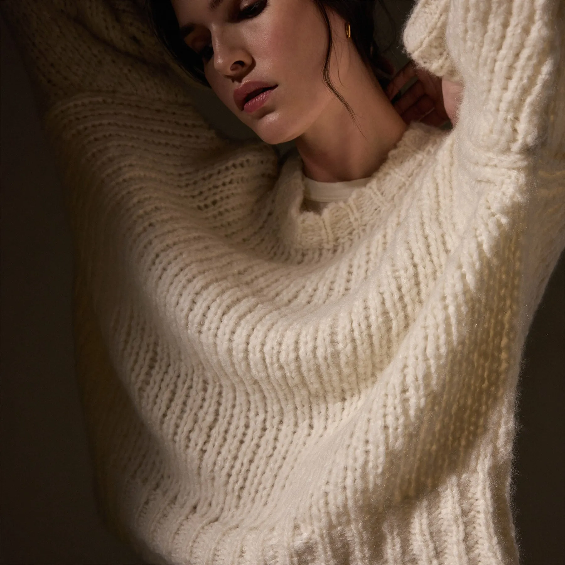 Cashmere Blend Knit Crew - Snow sold by James Perse product image thumbnail 2