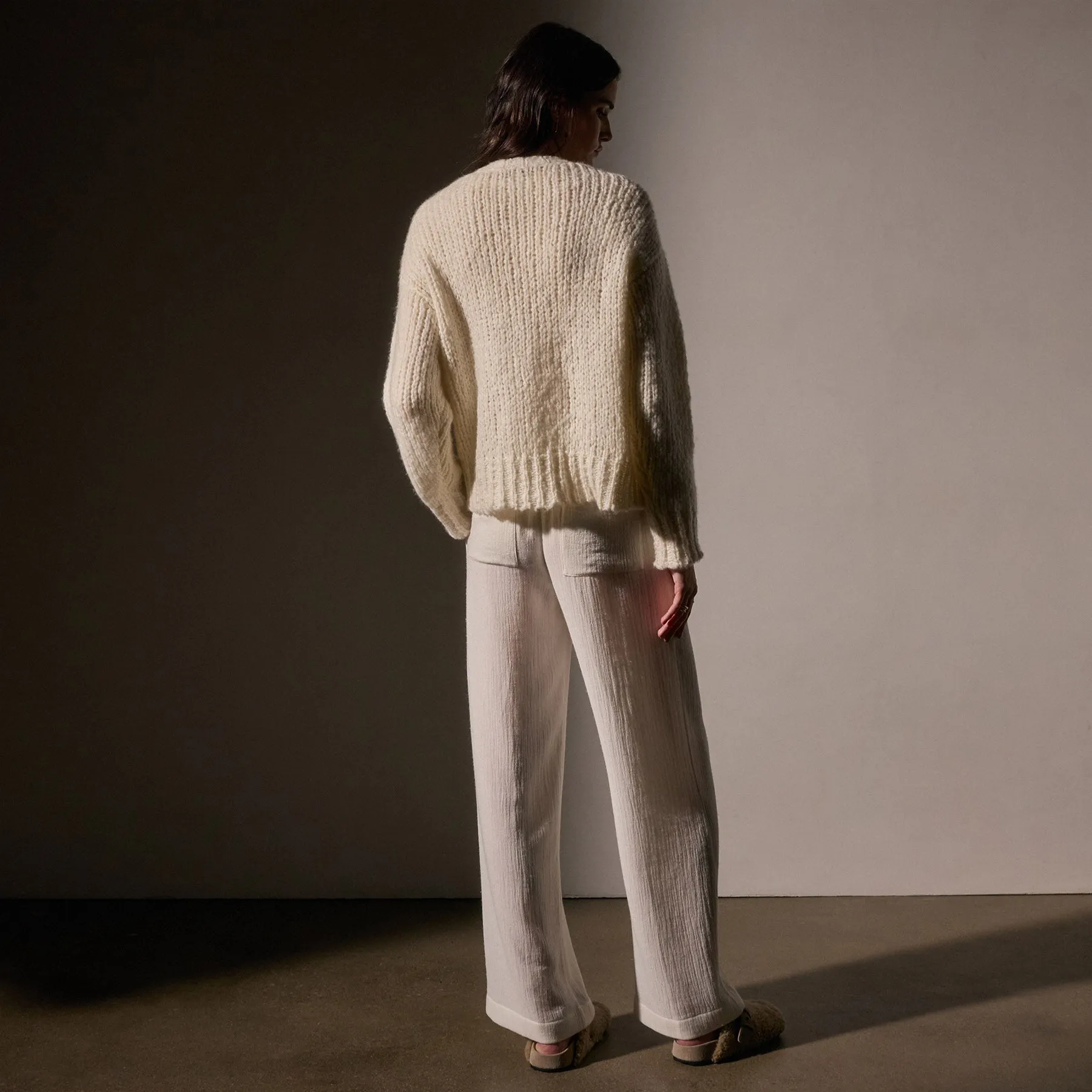 Cashmere Blend Knit Crew - Snow sold by James Perse product image thumbnail 4