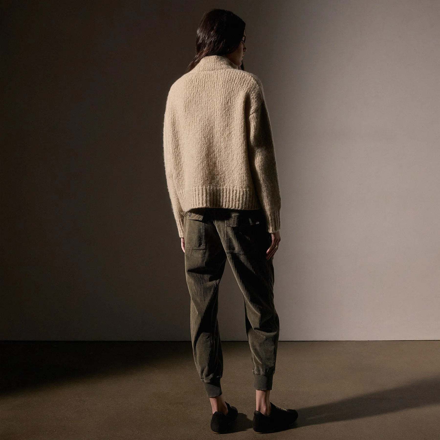 Cashmere Blend Half Zip Sweater - Biscotti sold by James Perse product image thumbnail 4