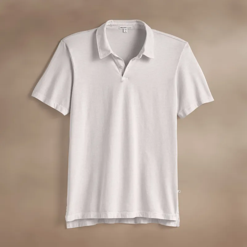 Sueded Jersey Polo - Light Mist Pigment sold by James Perse