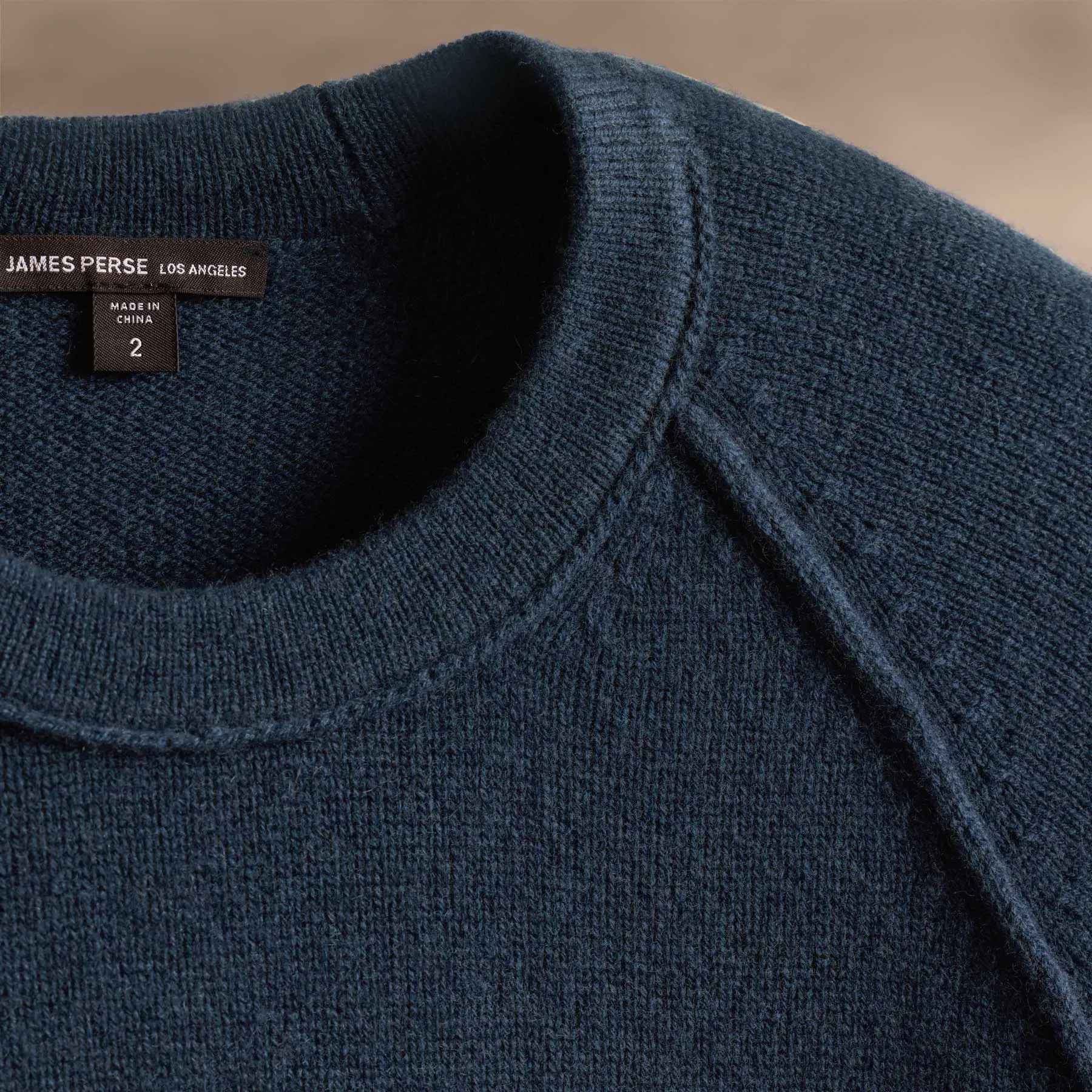 Recycled Cashmere Raglan Crew - Faded Indigo sold by James Perse product image thumbnail 2