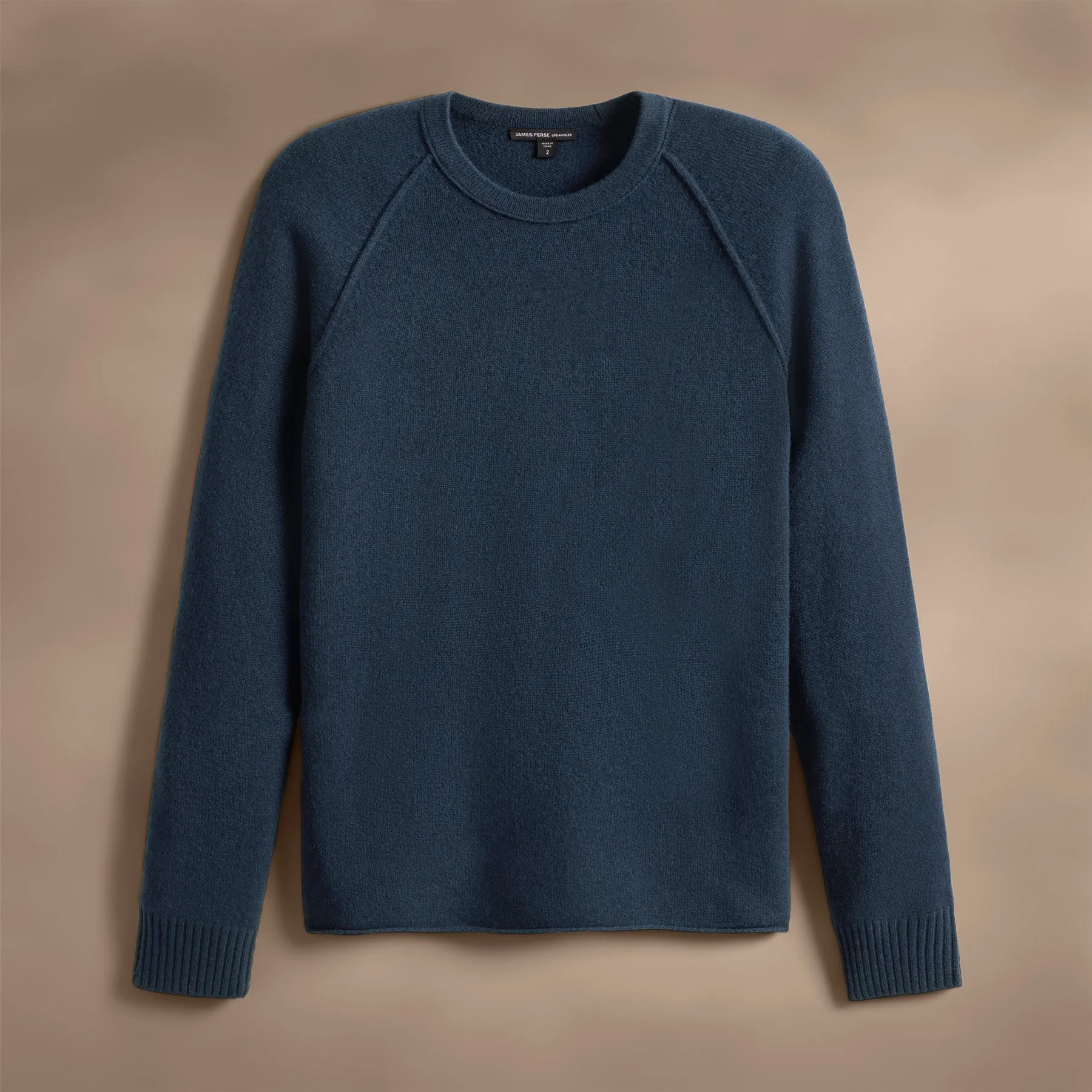 Recycled Cashmere Raglan Crew - Faded Indigo sold by James Perse