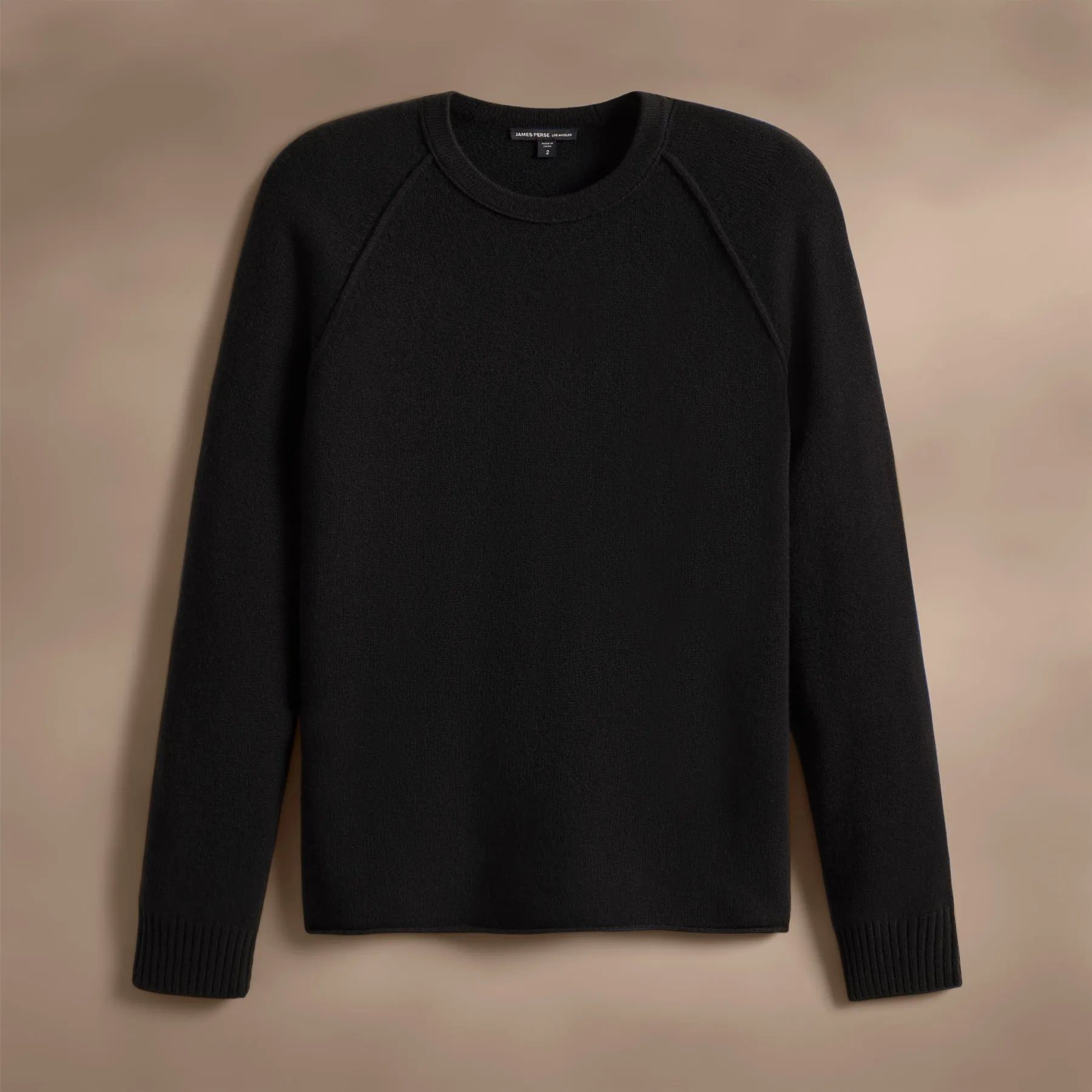 Recycled Cashmere Raglan Crew - Black sold by James Perse