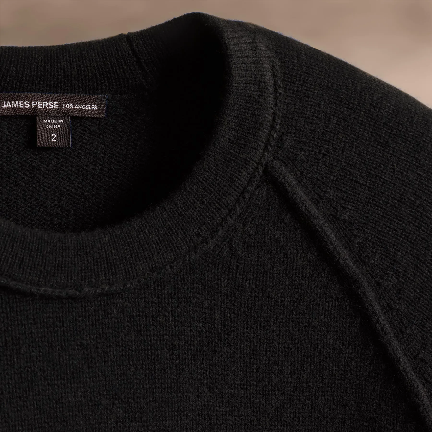 Recycled Cashmere Raglan Crew - Black sold by James Perse product image thumbnail 2