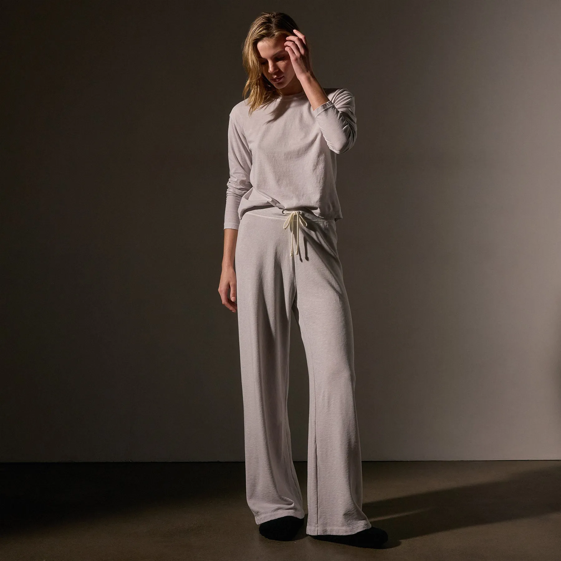 Wide Leg Sweatpant - Light Mist Pigment sold by James Perse