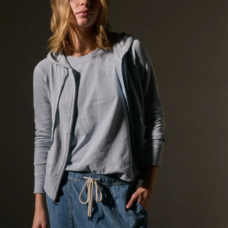 Vintage French Terry Zip Up Hoodie - Grey Glacier Pigment sold by James Perse