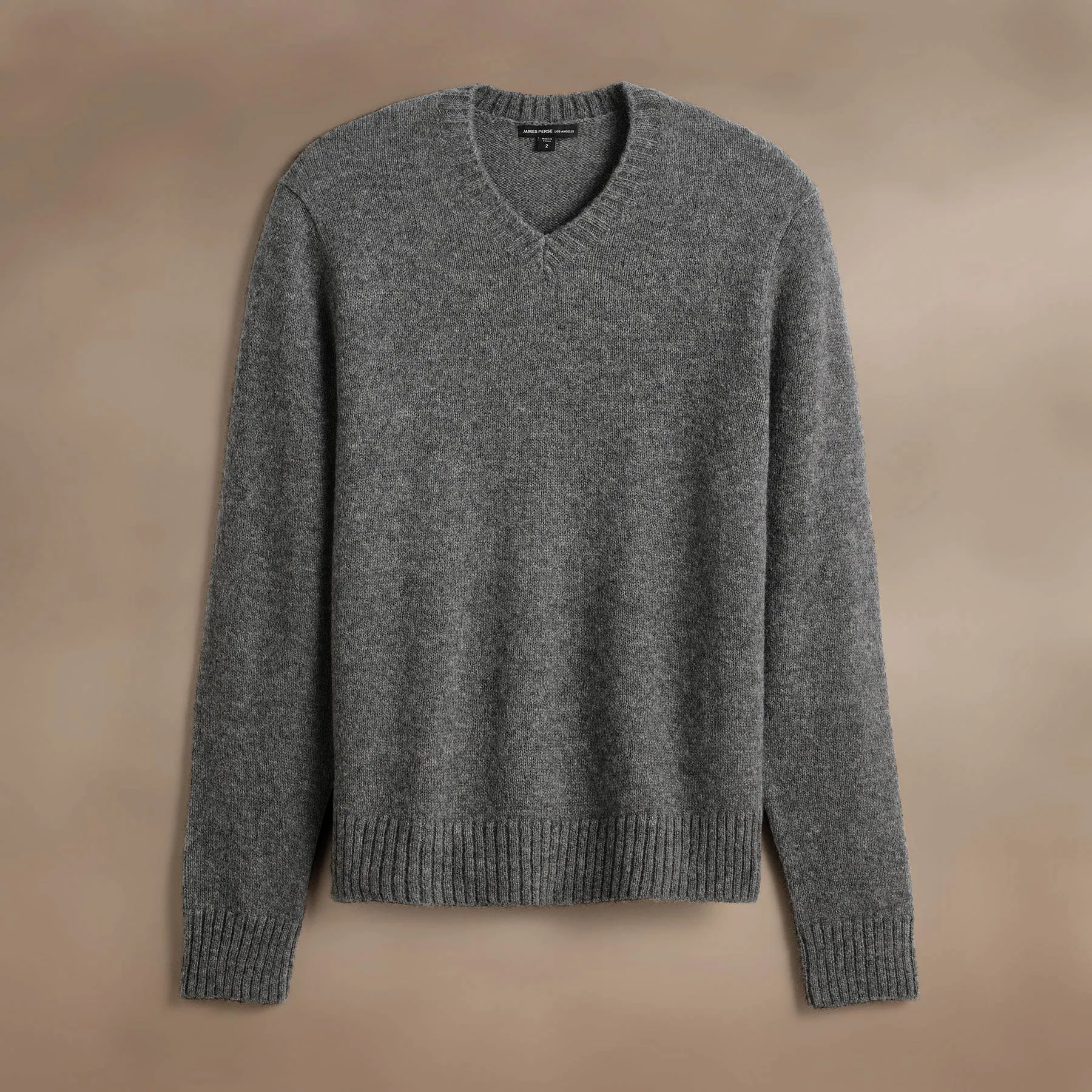Lightweight Textured Cashmere V-Neck - Thunder sold by James Perse