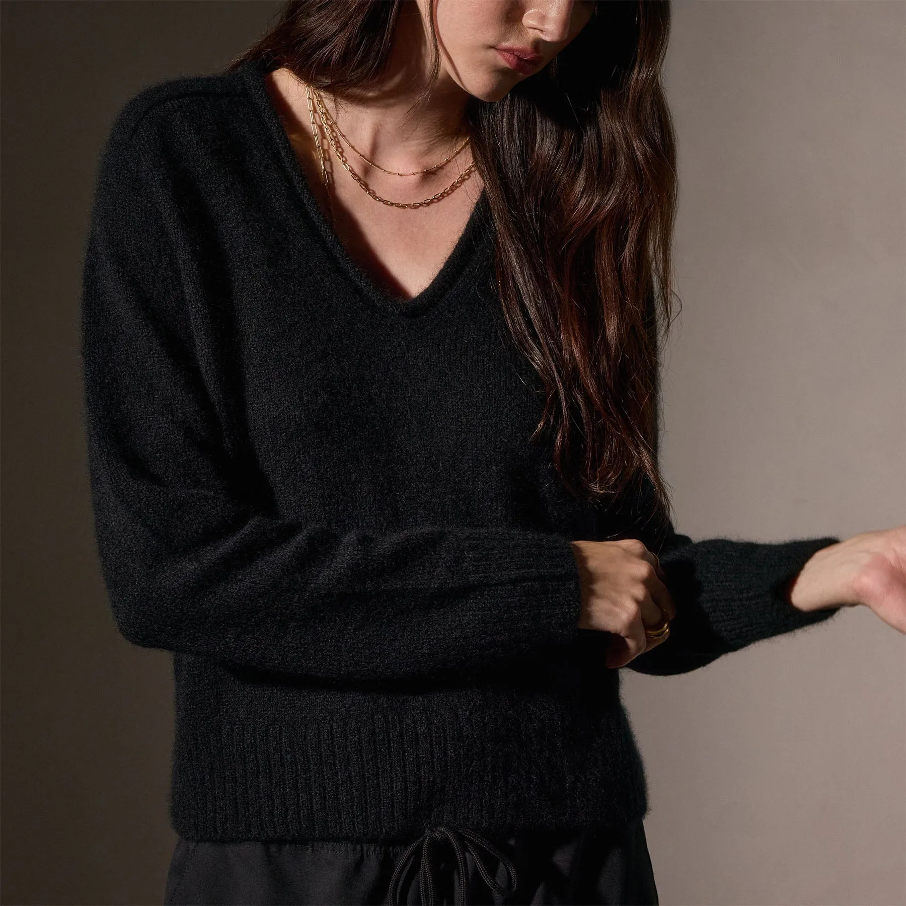 Cashmere Soft V Sweater - True Black sold by James Perse product image thumbnail 2