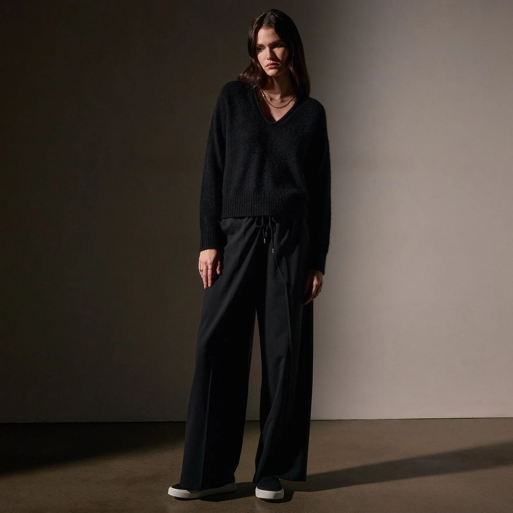 Cashmere Soft V Sweater - True Black sold by James Perse product image thumbnail 3