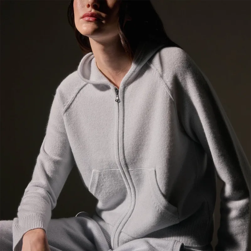 Recycled Cashmere Track Jacket - Pale Blue sold by James Perse