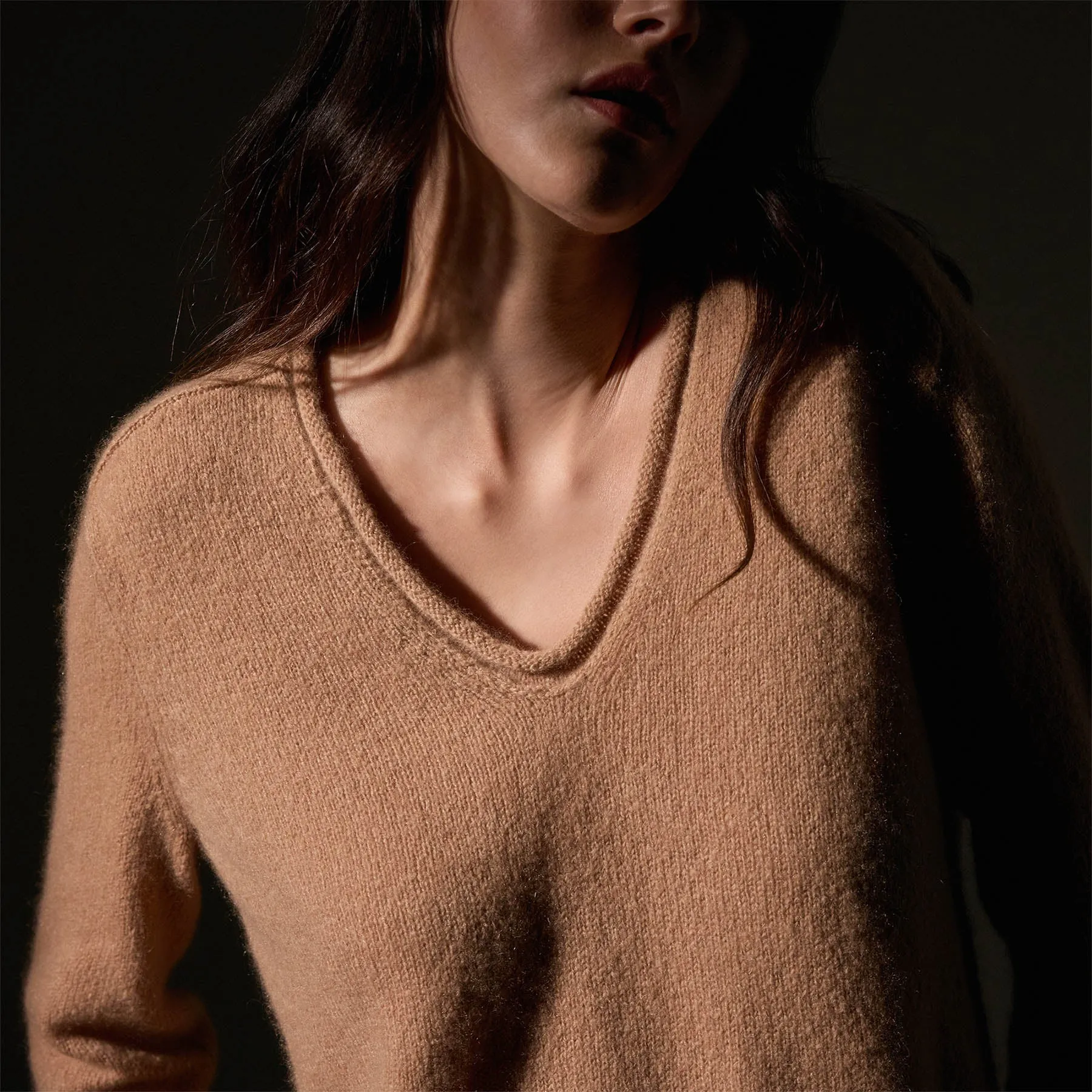 Cashmere Soft V Sweater - Camel sold by James Perse product image thumbnail 2