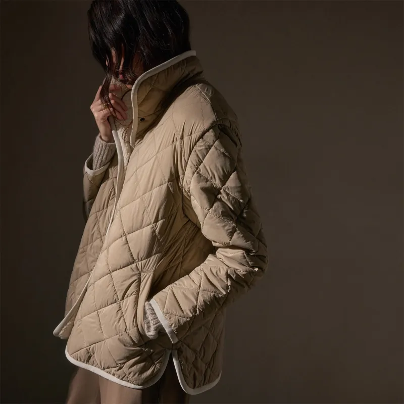 Sherpa Lined Insulated Snap Front Jacket - Light Tan/Natural sold by James Perse
