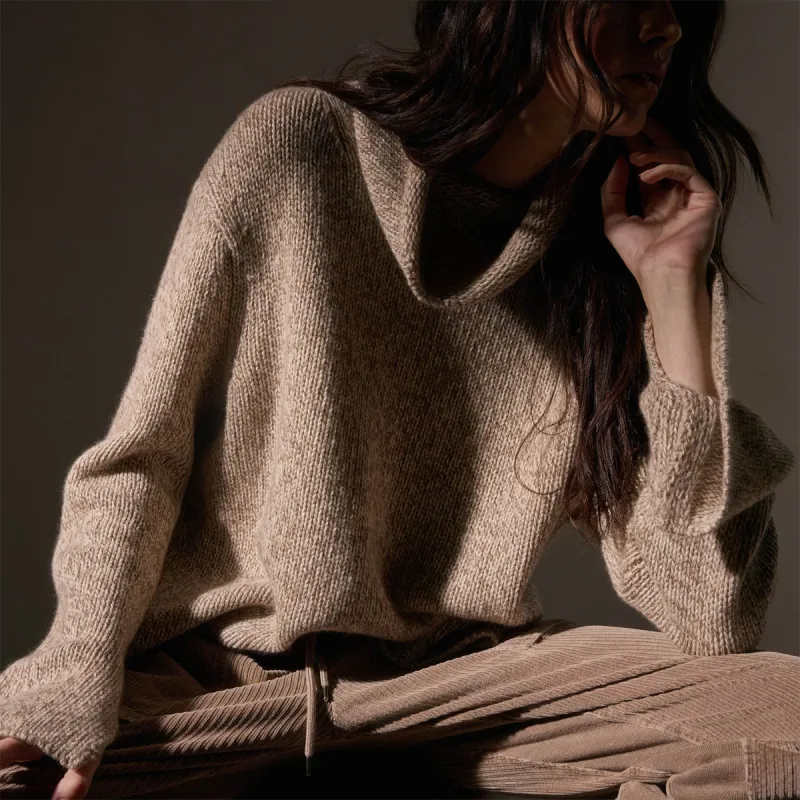 Recycled Cashmere Pullover - Stone Marl sold by James Perse