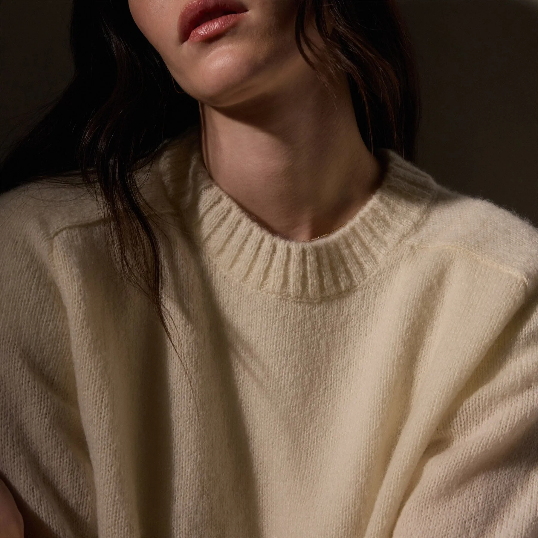 Cashmere Saddle Shoulder Crew Neck - Ivory sold by James Perse product image thumbnail 2