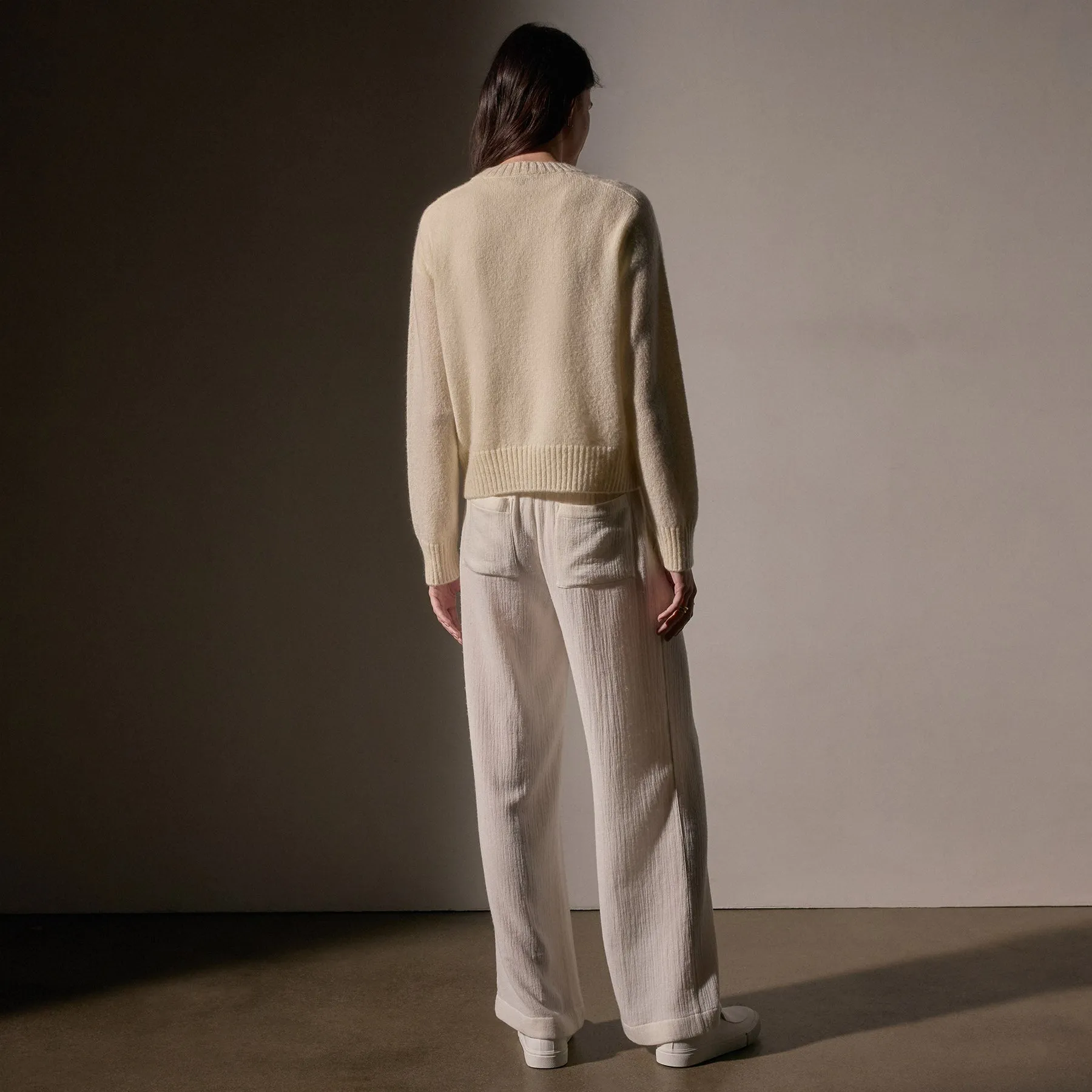 Cashmere Saddle Shoulder Crew Neck - Ivory sold by James Perse product image thumbnail 4