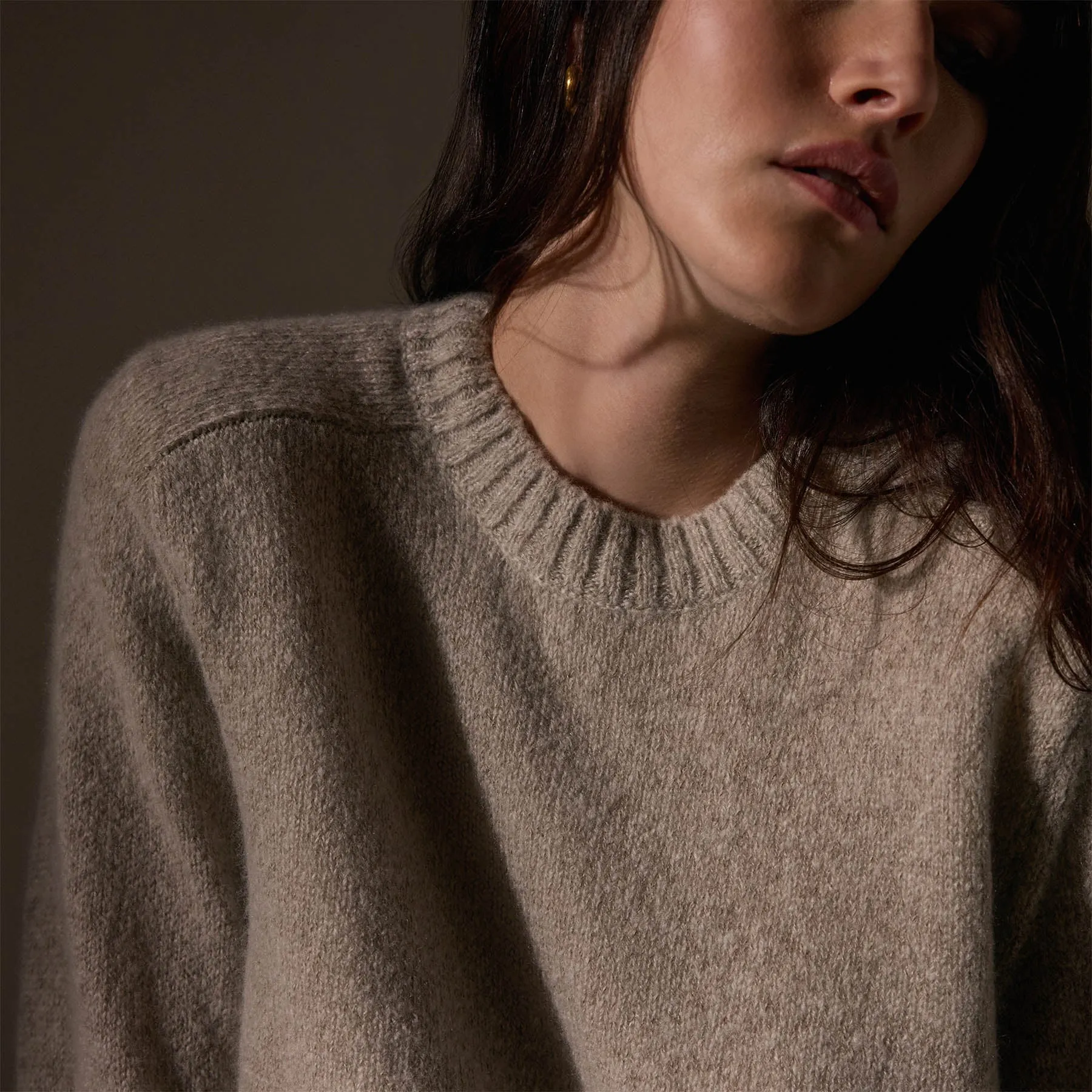 Cashmere Saddle Shoulder Crew Neck - Hazel sold by James Perse product image thumbnail 2