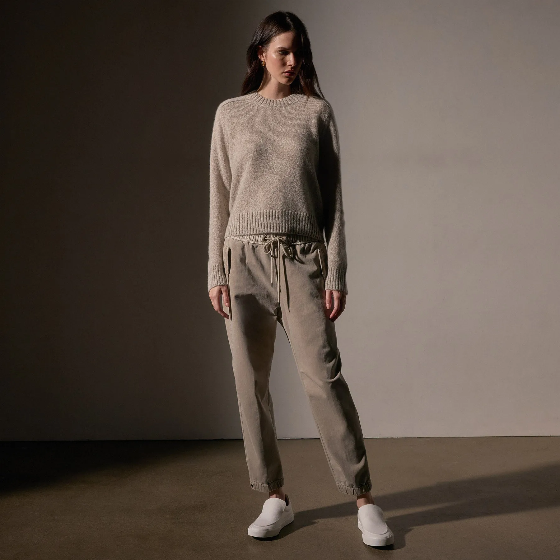 Cashmere Saddle Shoulder Crew Neck - Hazel sold by James Perse product image thumbnail 3