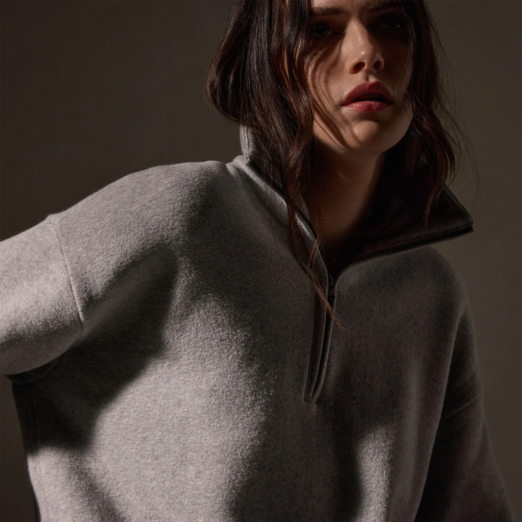 Cozy Oversized Half Zip - Heather Grey sold by James Perse