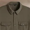 Performance Poplin Shirt - Army Green sold by James Perse