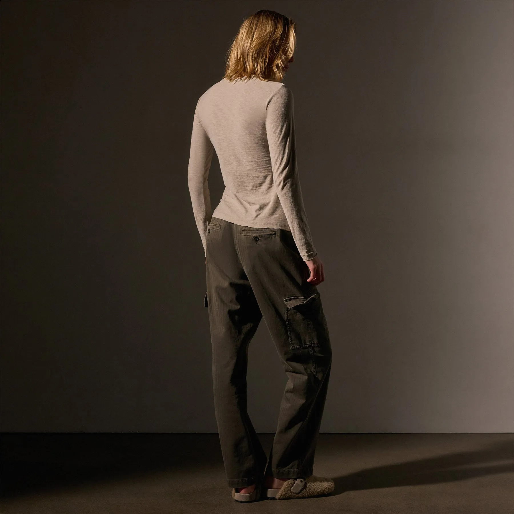 Sheer Slub Long Sleeve Crew - Light Tan sold by James Perse product image thumbnail 4