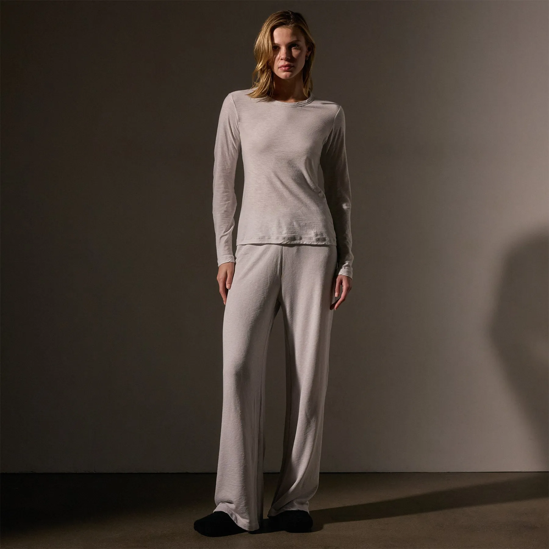 Sheer Slub Long Sleeve Crew - Light Mist sold by James Perse product image thumbnail 3