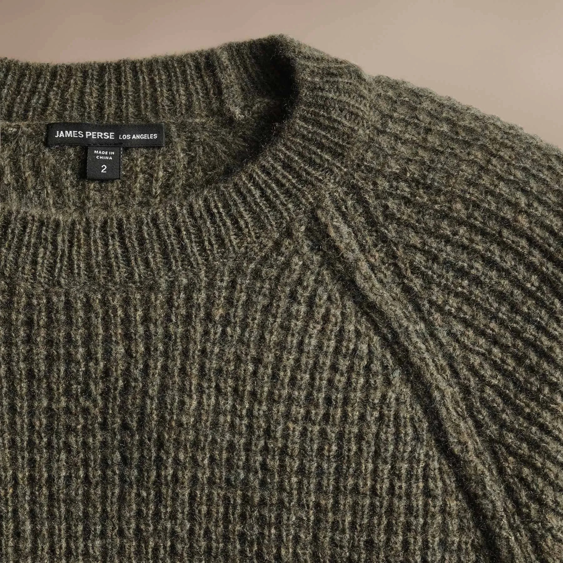 Cashmere Knit Raglan Crew - Fir sold by James Perse product image thumbnail 3