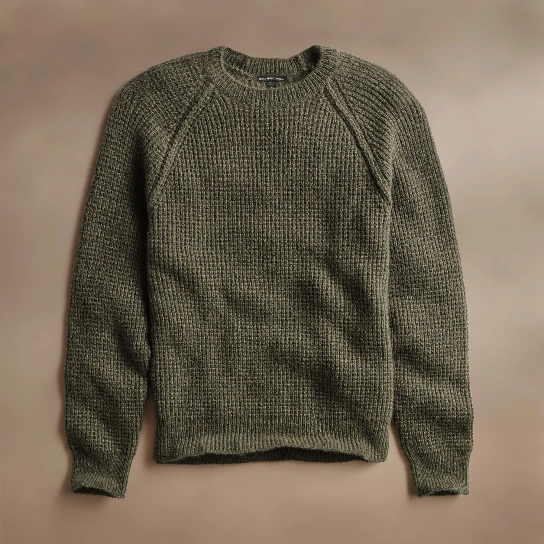 Cashmere Knit Raglan Crew - Fir sold by James Perse