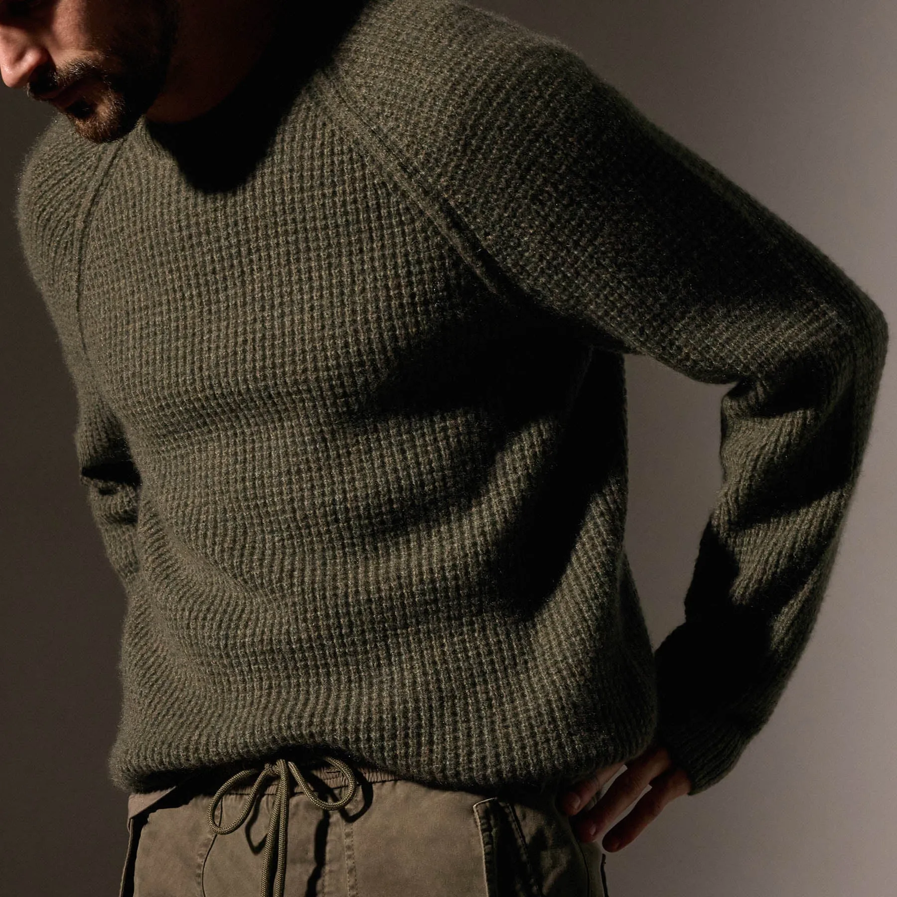 Cashmere Knit Raglan Crew - Fir sold by James Perse product image thumbnail 2