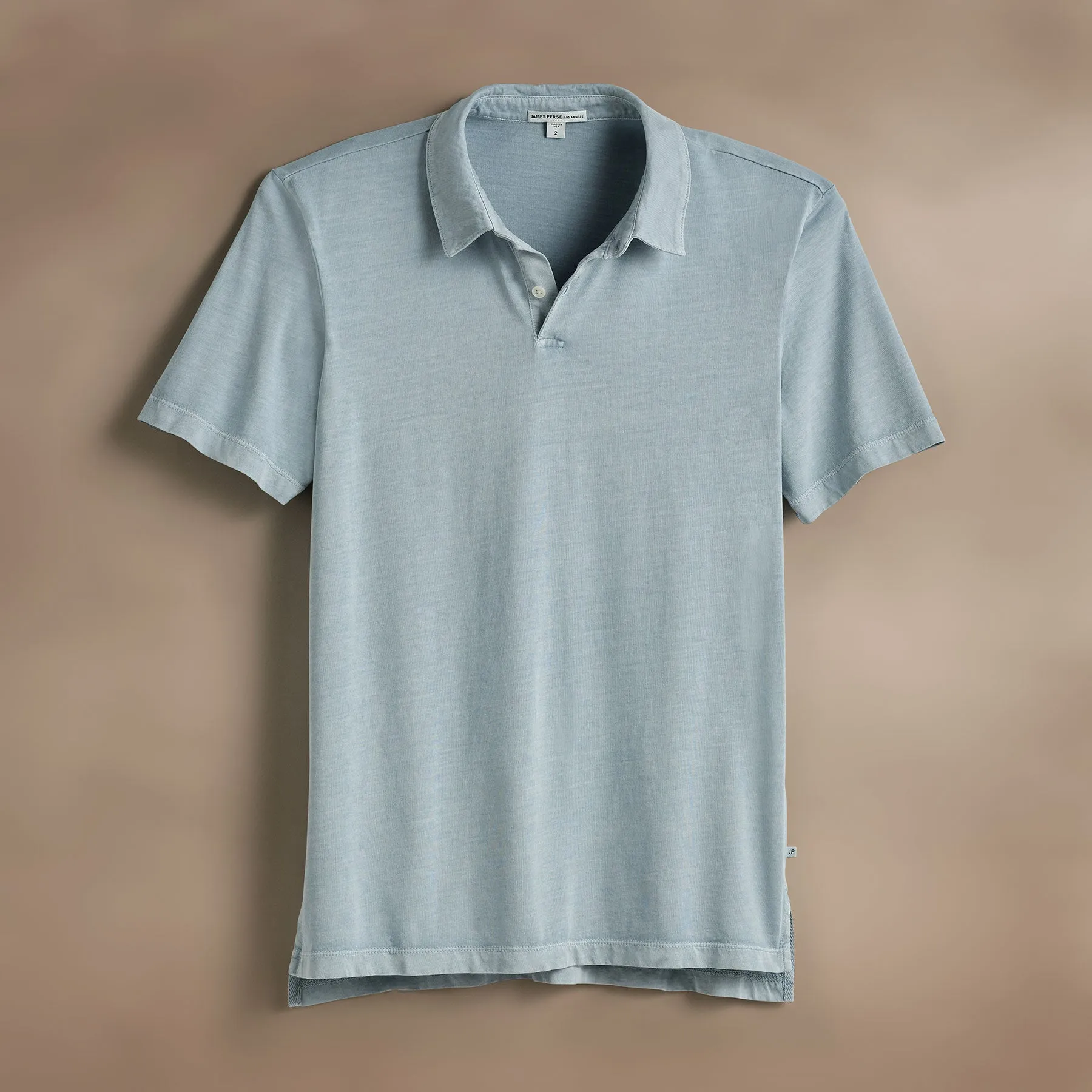 Sueded Jersey Polo - Azure Pigment sold by James Perse