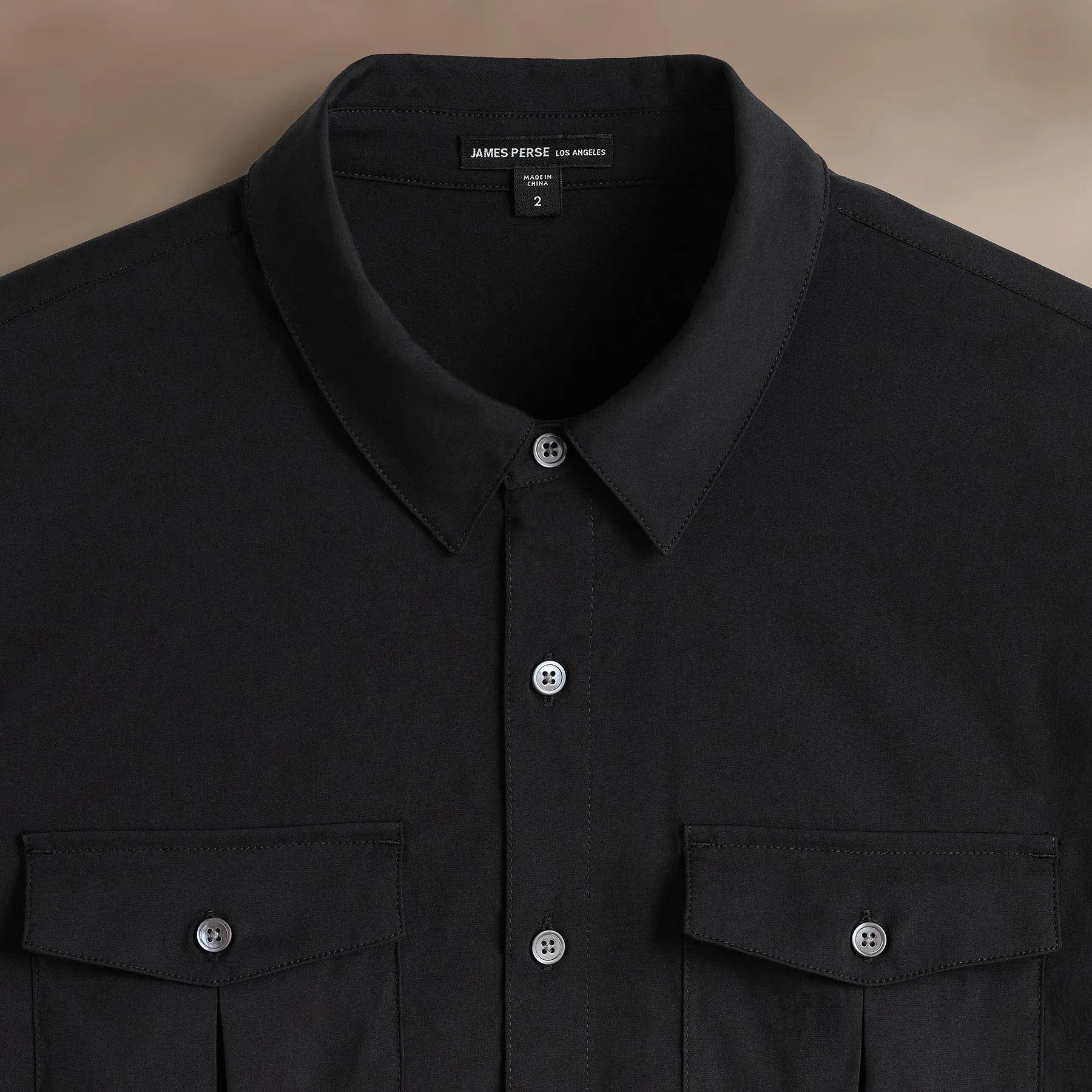 Performance Poplin Shirt - Black sold by James Perse product image thumbnail 2