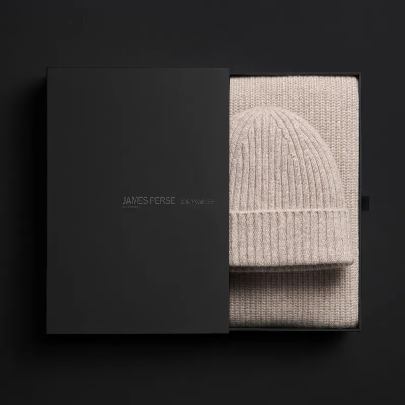 Cashmere Beanie & Scarf Gift Set - Stone sold by James Perse