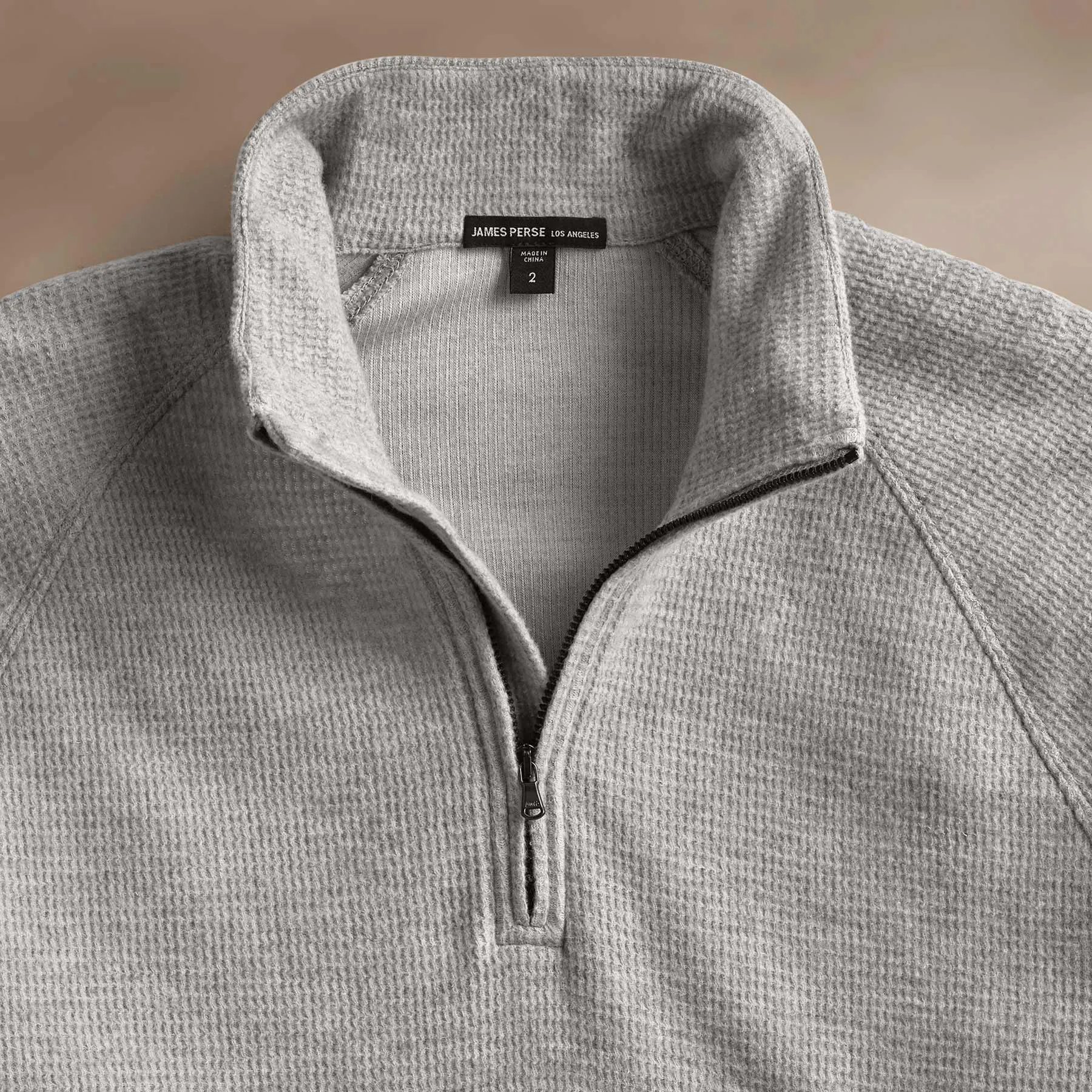 Brushed Thermal Half Zip - Heather Grey sold by James Perse product image thumbnail 3