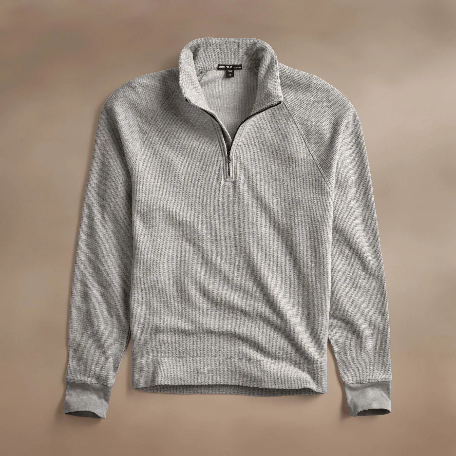 Brushed Thermal Half Zip - Heather Grey sold by James Perse