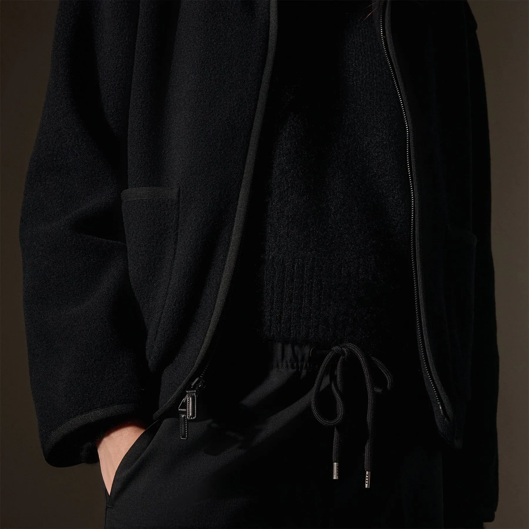 Wool Jersey Zip Up Jacket - Black sold by James Perse product image thumbnail 2